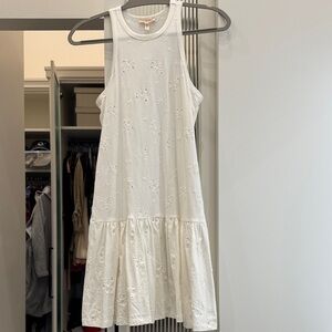 Rebecca Taylor White Sleeveless Floral Eyelet Dress
